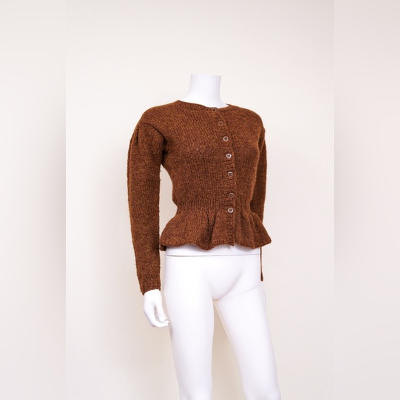 VINTAGE AW 1989 PERRY ELLIS BY MARC JACOBS BUBBLE BROWN SWEATER - Picture 2 of 5
